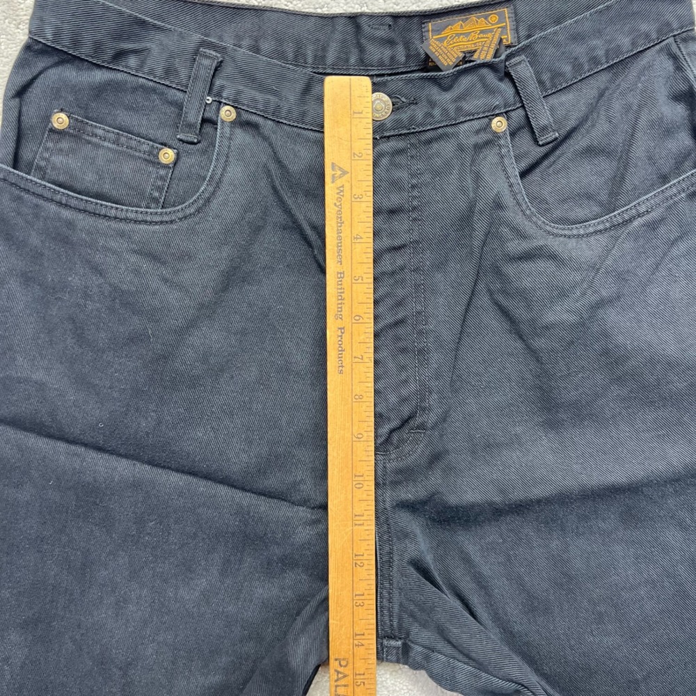 VINTAGE Eddie Bauer Shorts Womens Size 16 Black Denim High Rise Cotton Twill - Picture 9 of 11